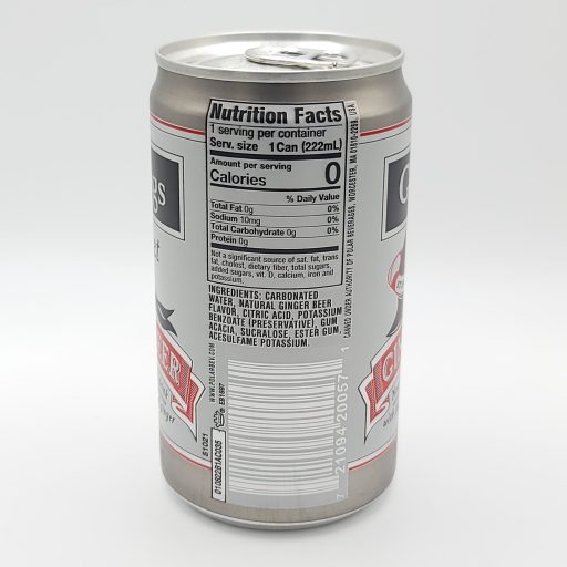 Gosling Diet Ginger Beer Nutrition Information